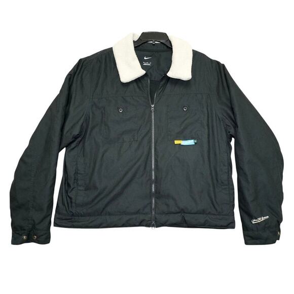 Nike x LeBron James Strive For Greatness Sherpa Collar Bomber Jacket – Black XL - Picture 1 of 6